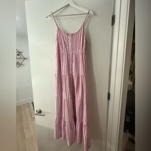 Pink stripe maxi dress